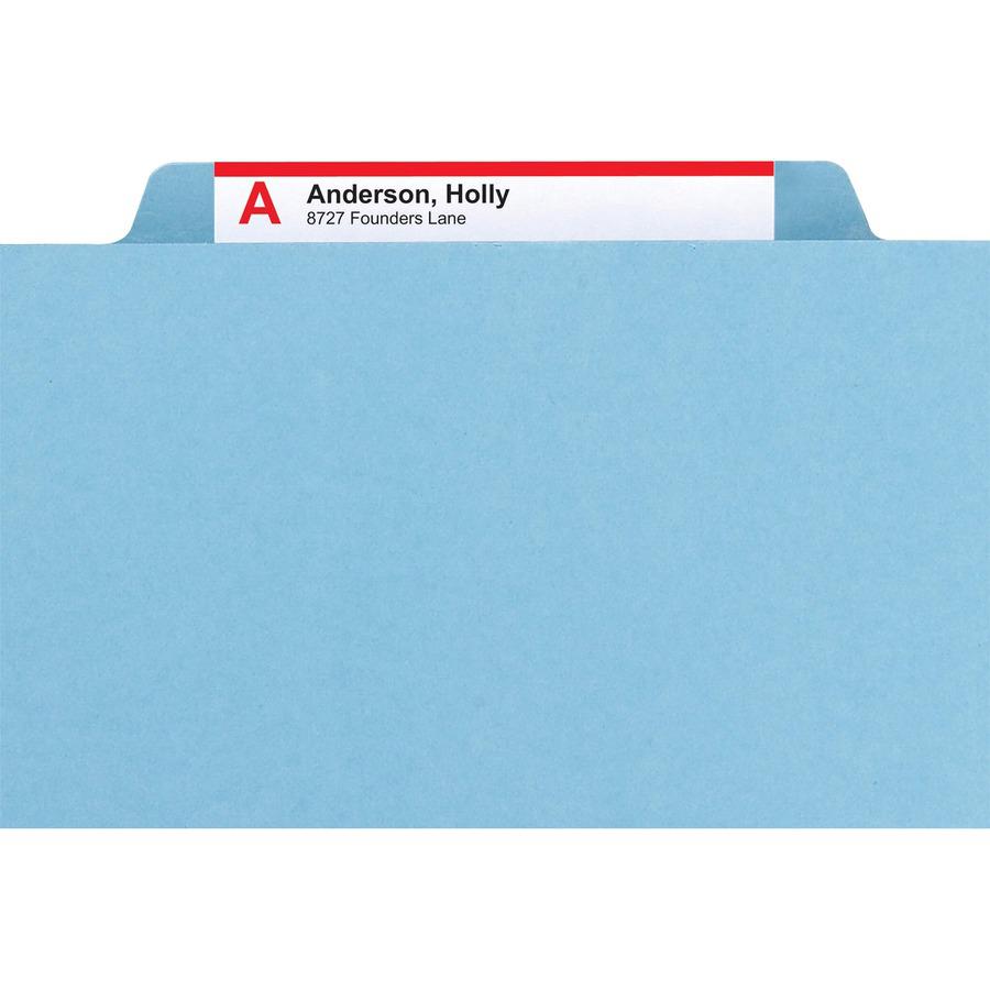Smead SafeSHIELD 2/5 Tab Cut Letter Recycled Classification Folder - 8 1/2" x 11" - 2" Expansion - 2 x 2S Fastener(s) - 2" Fastener Capacity for Folder - Top Tab Location - Right of Center Tab Positio. Picture 8