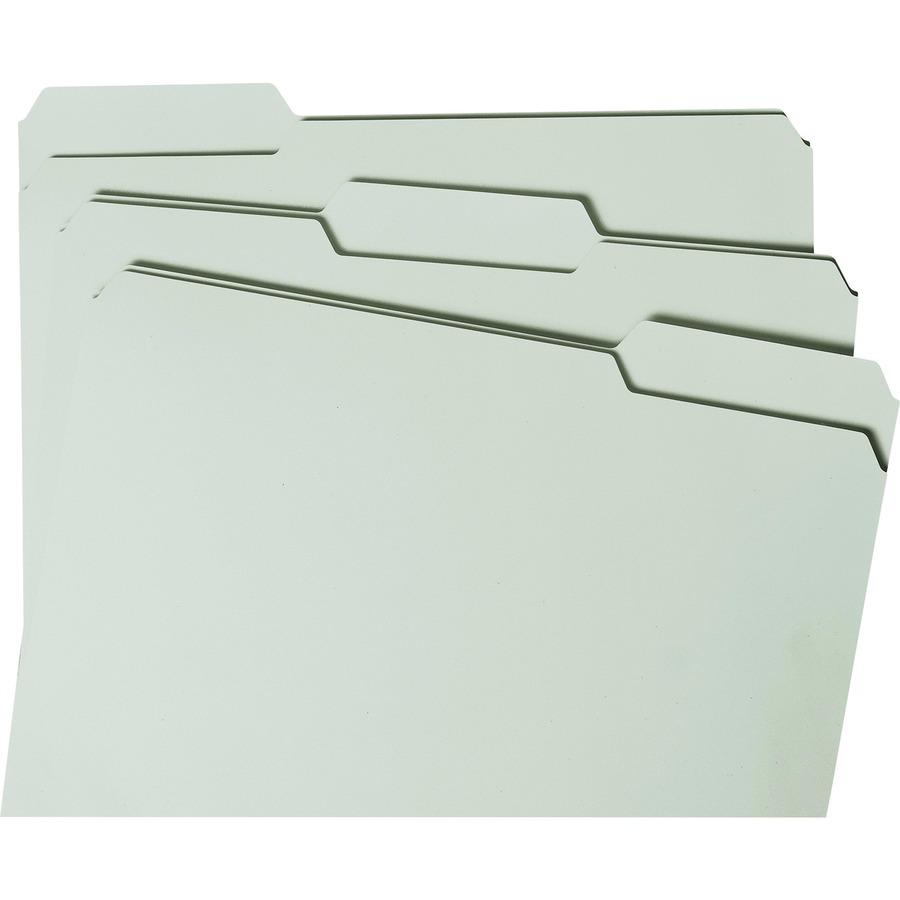 Smead 1/3 Tab Cut Letter Recycled Fastener Folder - 8 1/2" x 11" - 3" Expansion - 2 x 2S Fastener(s) - 2" Fastener Capacity for Folder - Top Tab Location - Assorted Position Tab Position - Pressboard . Picture 4