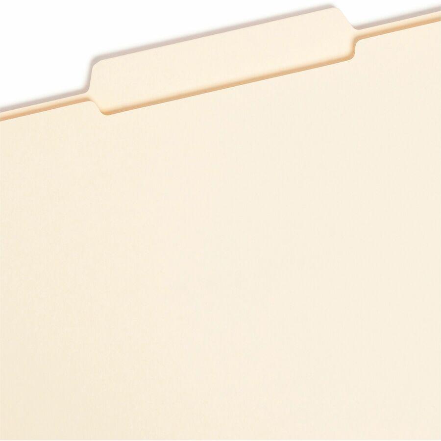 Smead 1/3 Tab Cut Legal Recycled Top Tab File Folder - 8 1/2" x 14" - 3/4" Expansion - Top Tab Location - Second Tab Position - Manila - Manila - 10% Recycled - 100 / Box. Picture 8