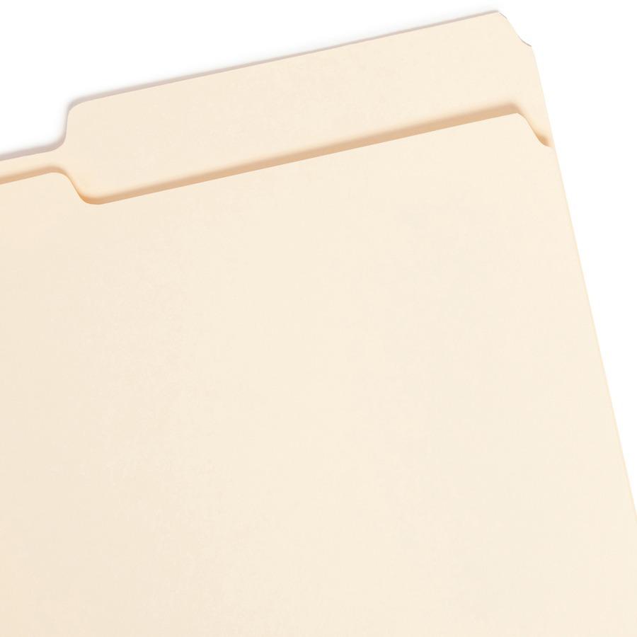 Smead 2/5 Tab Cut Legal Recycled Top Tab File Folder - 8 1/2" x 14" - 3/4" Expansion - Top Tab Location - Right Tab Position - Manila - Manila - 10% Recycled - 100 / Box. Picture 6