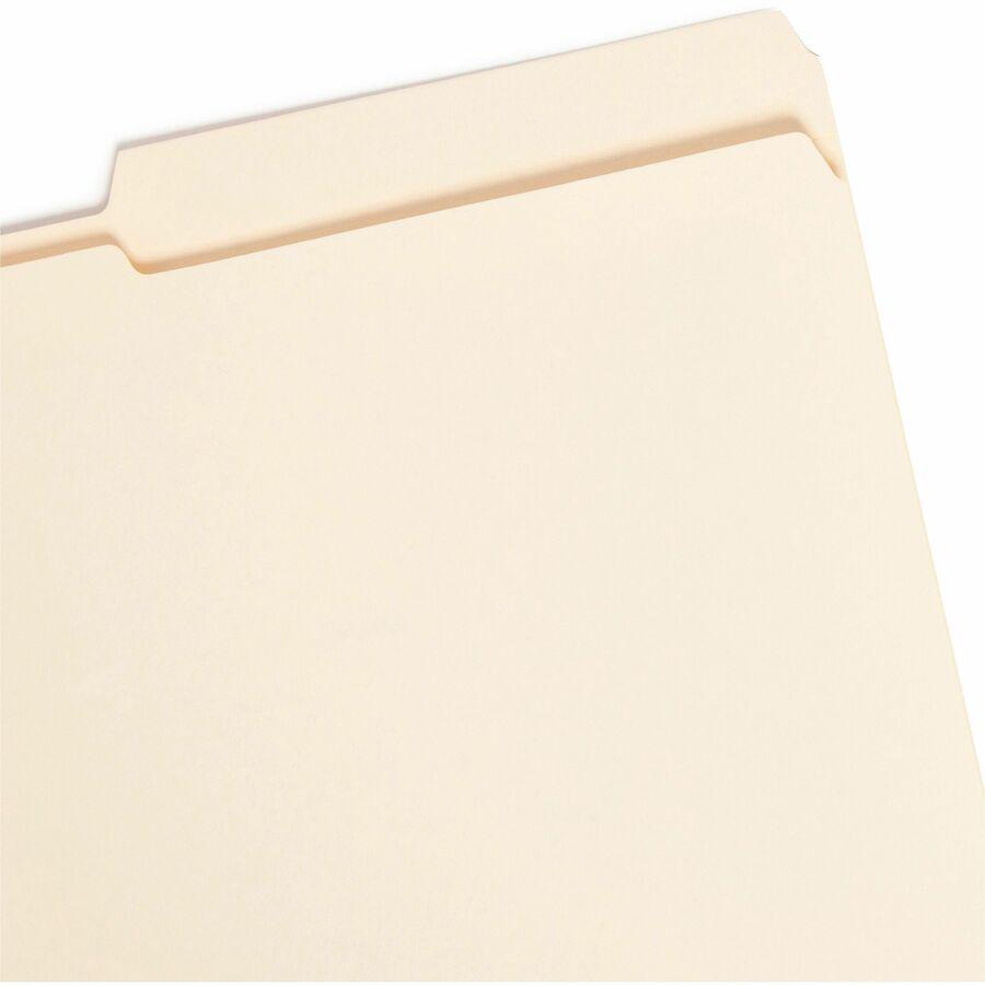 Smead 2/5 Tab Cut Legal Recycled Top Tab File Folder - 8 1/2" x 14" - 3/4" Expansion - Top Tab Location - Right Tab Position - Manila - Manila - 10% Recycled - 100 / Box. Picture 8