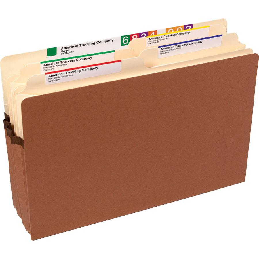 Smead Straight Tab Cut Legal Recycled File Pocket - 8 1/2" x 14" - 3 1/2" Expansion - Top Tab Location - Redrope, Kraft - Redrope - 30% Recycled - 25 / Box. Picture 6