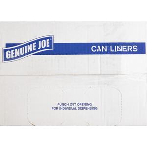 Genuine Joe Clear Trash Can Liners - Small Size - 10 gal - 24" Width x 23" Length x 0.60 mil (15 Micron) Thickness - Low Density - Clear - 500/Carton. Picture 5