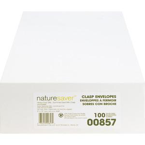 Nature Saver Recycled Clasp Envelopes - Clasp - #90 - 9" Width x 12" Length - 28 lb - Clasp - Kraft - 100 / Box - Yellow. Picture 6