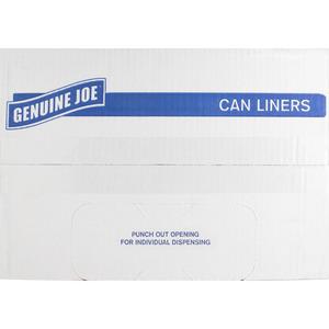 Genuine Joe 2-Ply Can Liners - Extra Large Size - 60 gal - 38" Width x 58" Length x 0.80 mil (20 Micron) Thickness - Low Density - Brown, Black - 100/Carton. Picture 12