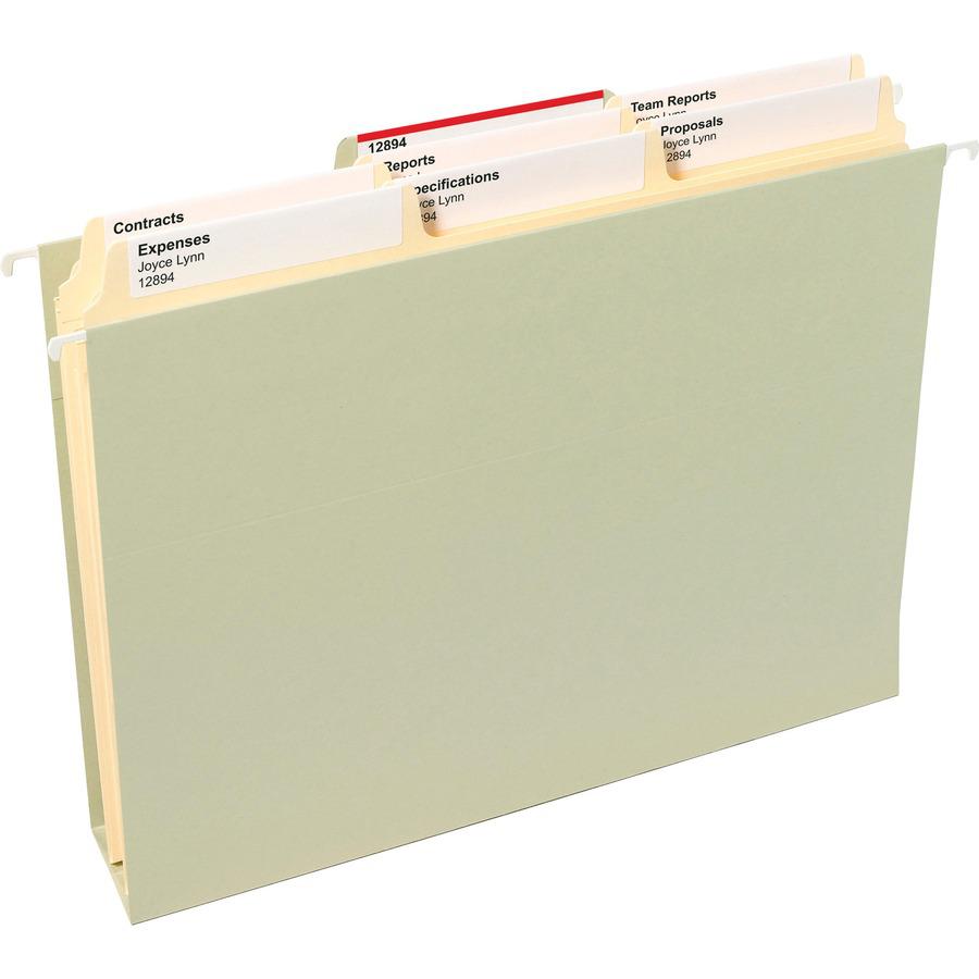 Smead SuperTab 1/3 Tab Cut Letter Recycled Top Tab File Folder - 8 1/2" x 11" - 3/4" Expansion - Top Tab Location - Assorted Position Tab Position - Manila - Manila - 10% Recycled - 100 / Box. Picture 5