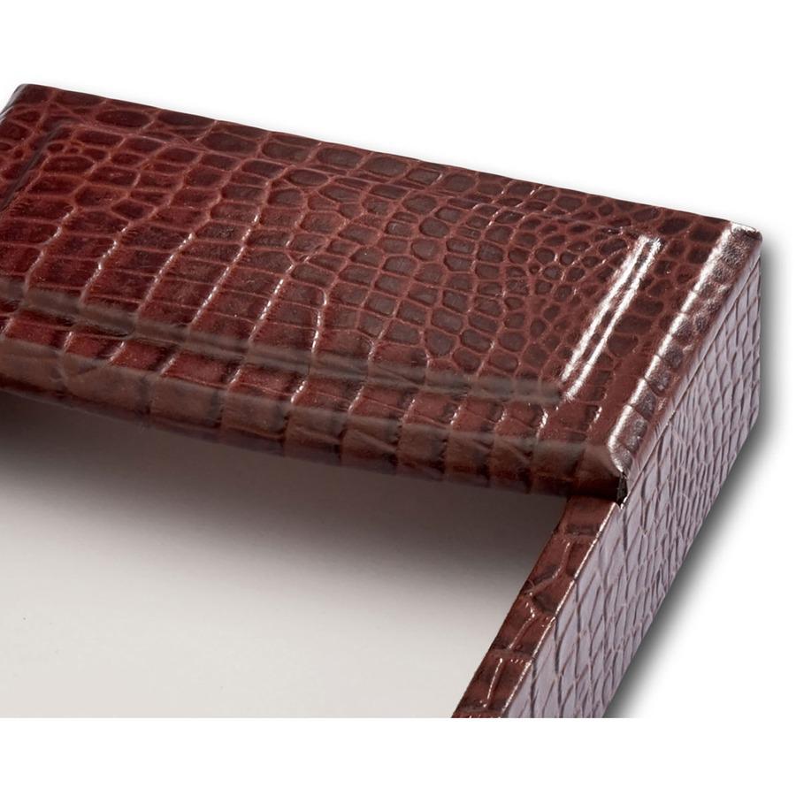 Dacasso Crocodile Embossed Memory Holder - Leather - Brown. Picture 8