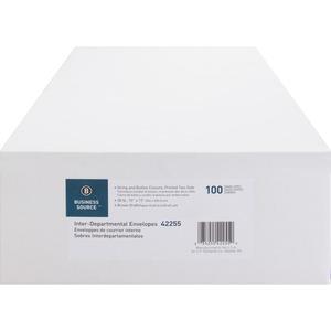 Business Source 2-sided Inter-Department Envelopes - Inter-department - 10" Width x 13" Length - 28 lb - String/Button - Kraft - 100 / Box - Kraft. Picture 5