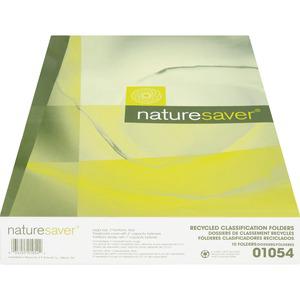 Nature Saver 2/5 Tab Cut Legal Recycled Classification Folder - 8 1/2" x 14" - 6 Fastener(s) - 2" Fastener Capacity for Folder, 1" Fastener Capacity for Divider - 2 Divider(s) - Pressboard - Red - 100. Picture 5