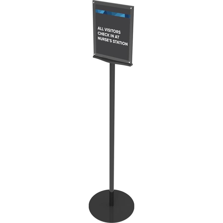 Deflecto Double-Sided Magnetic Sign Display - 1 Each - 13" Width x 56" Height x 12.9" Depth - 8.50" Holding Width x 11" Holding Height - Magnetic - Metal, Plastic - Indoor - Black. Picture 10