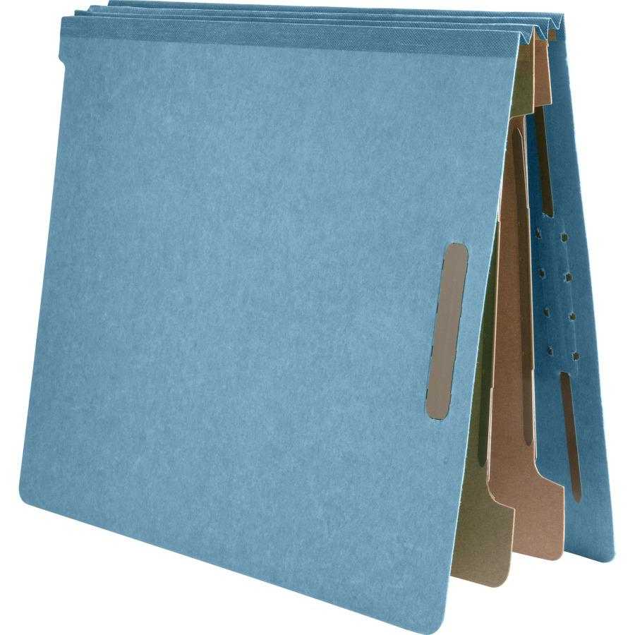 Nature Saver Letter Recycled Classification Folder - 8 1/2" x 11" - End Tab Location - 2 Divider(s) - Fiberboard - Blue - 100% Recycled - 10 / Box. Picture 11