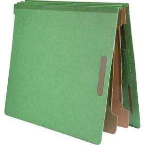 Nature Saver Letter Recycled Classification Folder - 8 1/2" x 11" - End Tab Location - 2 Divider(s) - Fiberboard - Green - 100% Recycled - 10 / Box. Picture 9