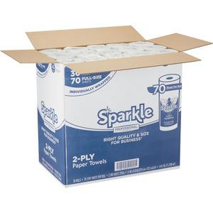 Sparkle Professional Series&reg; Paper Towel Rolls by GP Pro - 2 Ply - 8.80" x 11" - 70 Sheets/Roll - White - Paper - 30 / Carton. Picture 6
