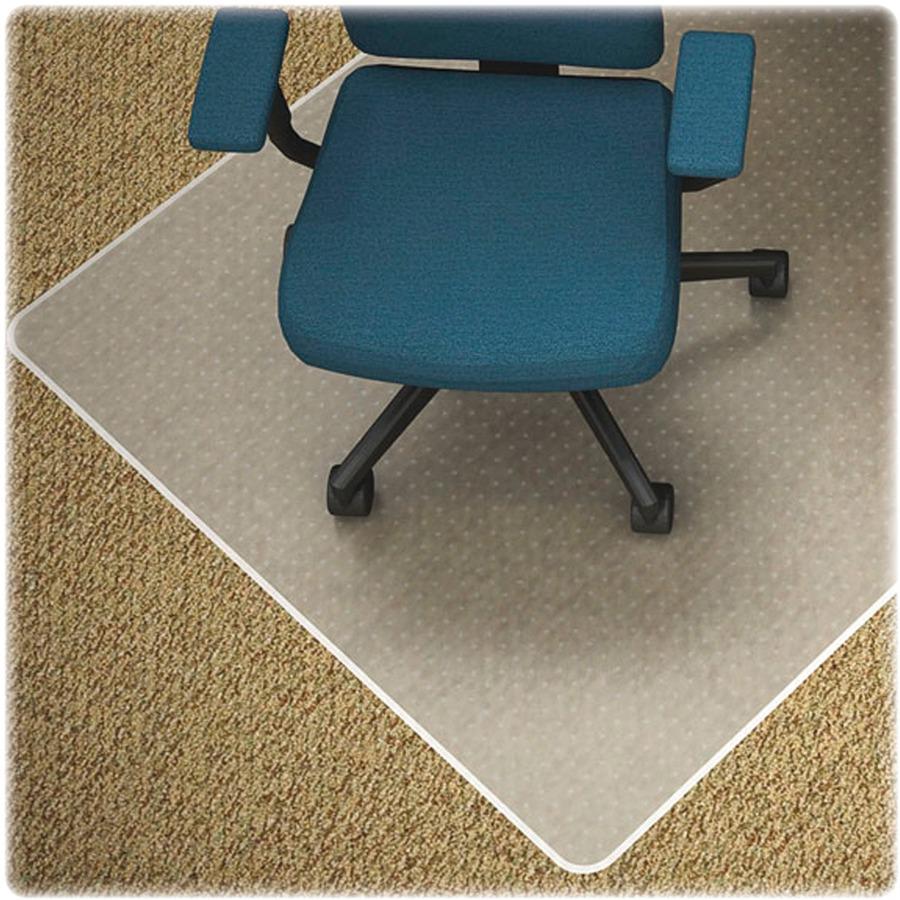 Lorell Low-pile Carpet Chairmat - Carpeted Floor - 53" Length x 45" Width x 0.11" Thickness - Lip Size 12" Length x 25" Width - Vinyl - Clear. Picture 12