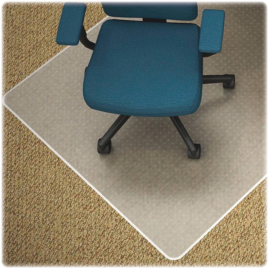 Lorell Low-pile Chairmat - Carpeted Floor - 60" Length x 46" Width x 0.112" Thickness - Rectangular - Vinyl - Clear - 1Each. Picture 10