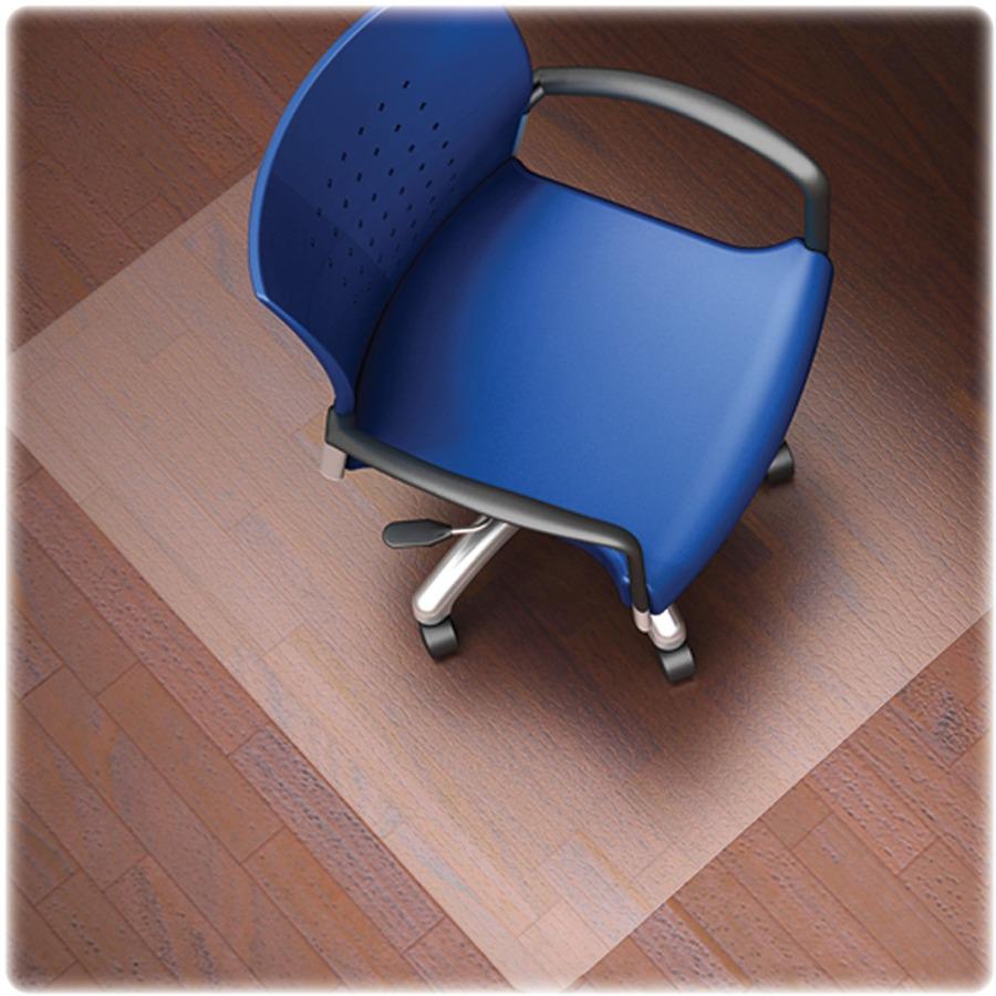 Lorell Nonstudded Chairmat - Tile Floor, Vinyl Floor, Hardwood Floor - 60" Length x 46" Width x 0.060" Thickness - Rectangular - Vinyl - Clear - 1Each. Picture 9