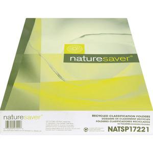 Nature Saver 2/5 Tab Cut Legal Recycled Classification Folder - 8 1/2" x 14" - 2" Fastener Capacity for Folder, 2" Fastener Capacity, 2" Fastener Capacity - Top Tab Location - Right of Center Tab Posi. Picture 7