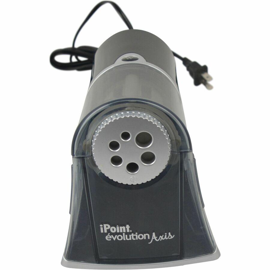 Westcott iPoint Evolution Axis Pencil Sharpener - Desktop - Helical - 5" Height x 7.8" Width x 5.4" Depth - Silver - 1 Each. Picture 12