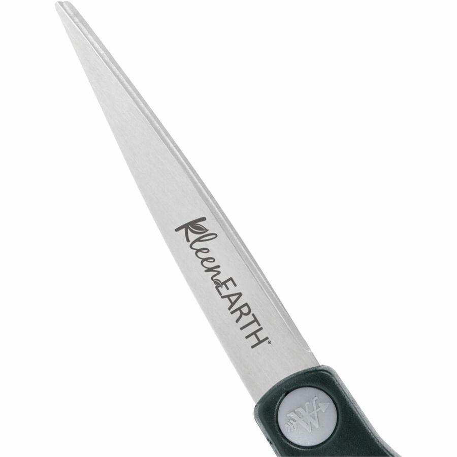 Westcott 8" KleenEarth Soft Handle Scissors - 8" Overall Length - Straight-left/right - Stainless Steel - Black - 1 Each. Picture 6