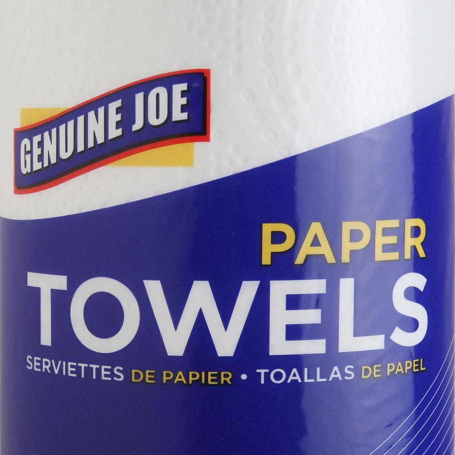 Genuine Joe Kitchen Roll Flexible Size Towels - 2 Ply - 1.63" Core - White - 24 / Carton. Picture 11