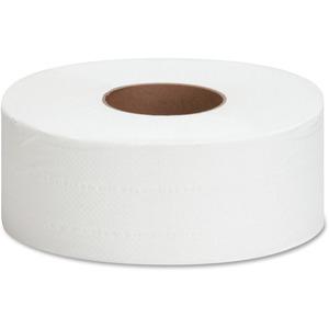 Genuine Joe 2-ply Jumbo Roll Dispnsr Bath Tissue - 2 Ply - 3.25" x 1000 ft - 9" Roll Diameter - White - Nonperforated, Unscented - 12 / Carton. Picture 2