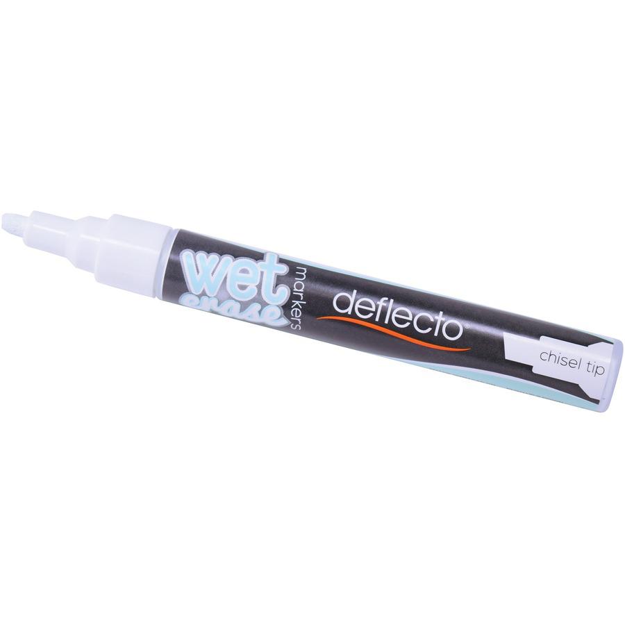 Deflecto Wet Erase Markers - Fine, Bold Marker Point - Chisel Marker Point Style - White - 4 / Pack. Picture 7