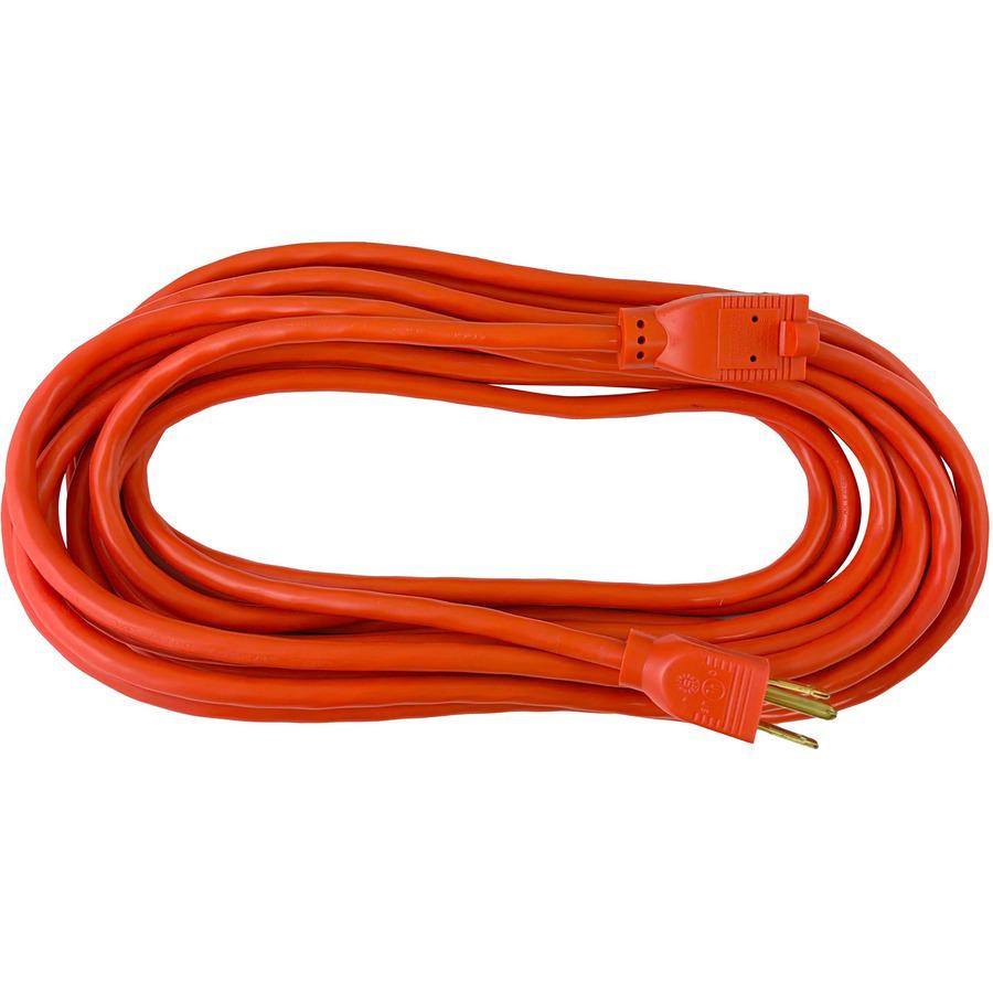 Compucessory Heavy-duty Indoor/Outdoor Extension Cord - 16 Gauge - 125 V AC / 13 A - Orange - 25 ft Cord Length - 1. Picture 6