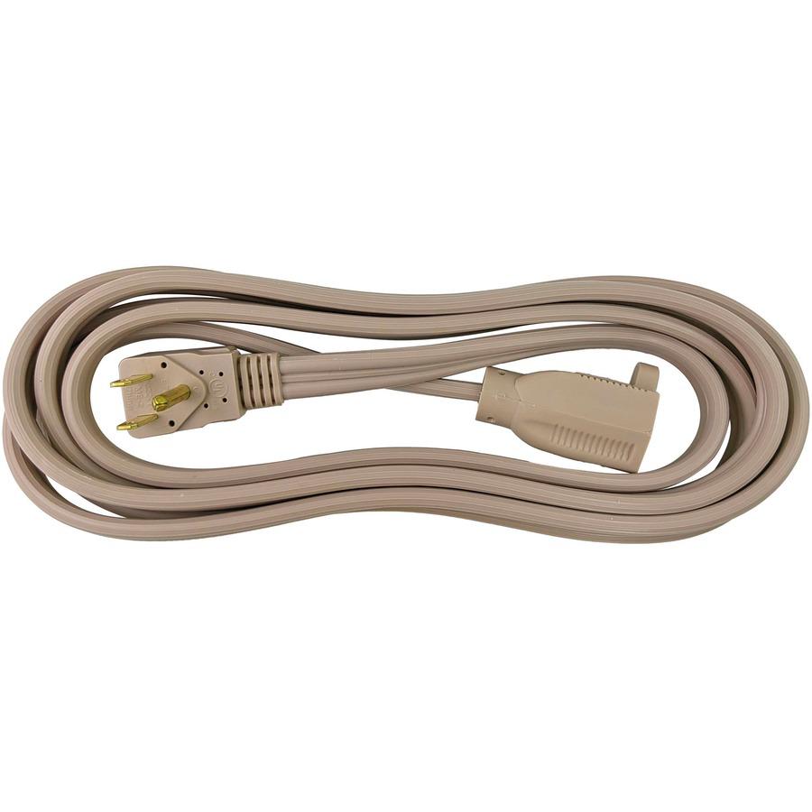 Compucessory Heavy Duty Indoor Extension Cord - 14 Gauge - 125 V AC / 15 A - Gray - 9 ft Cord Length - 1. Picture 2