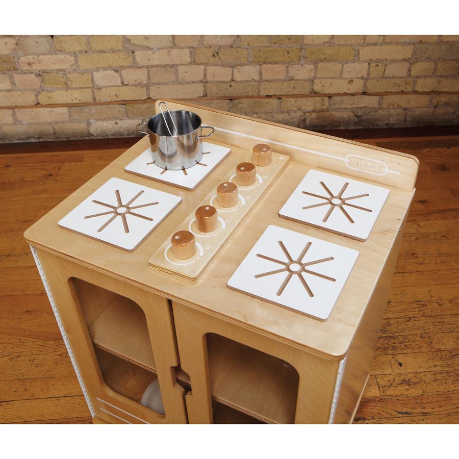 Jonti-Craft - TrueModern Play Kitchen Stove - 1 Each - Baltic - Anodized Aluminum. Picture 3