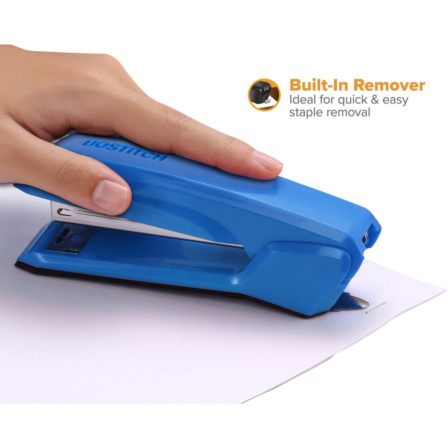 Bostitch Ascend Stapler - 20 Sheets Capacity - 210 Staple Capacity - Full Strip - 1/4" Staple Size - 1 Each - Blue. Picture 4