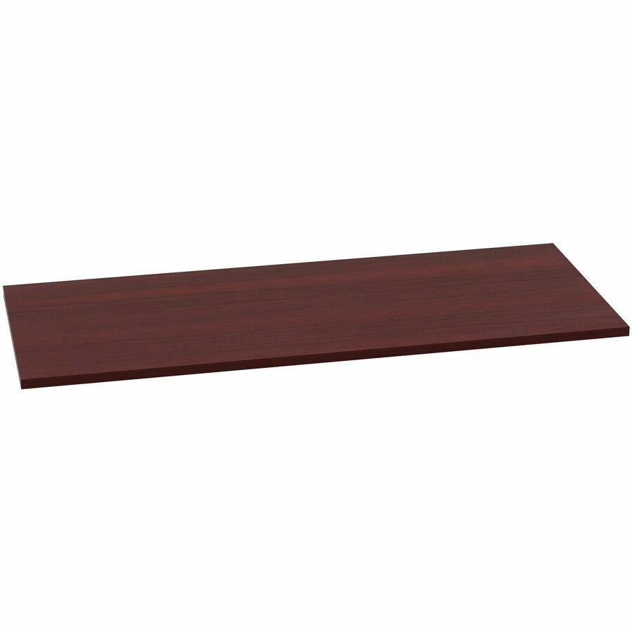 Lorell Relevance Series Tabletop - Laminated Rectangle, Mahogany Top x 48" Table Top Width x 24" Table Top Depth x 1" Table Top Thickness x 47.63" Width x 23.63" Depth - Assembly Required - 1 Each. Picture 9
