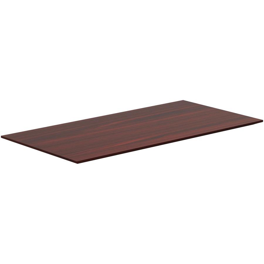 Lorell Quadro Sit/Stand Straight Edge Mahogany Tabletop - For - Table TopLaminated Rectangle, Mahogany Top x 72" Table Top Width x 24" Table Top Depth x 1" Table Top Thickness x 71.63" Width x 23.63" . Picture 7
