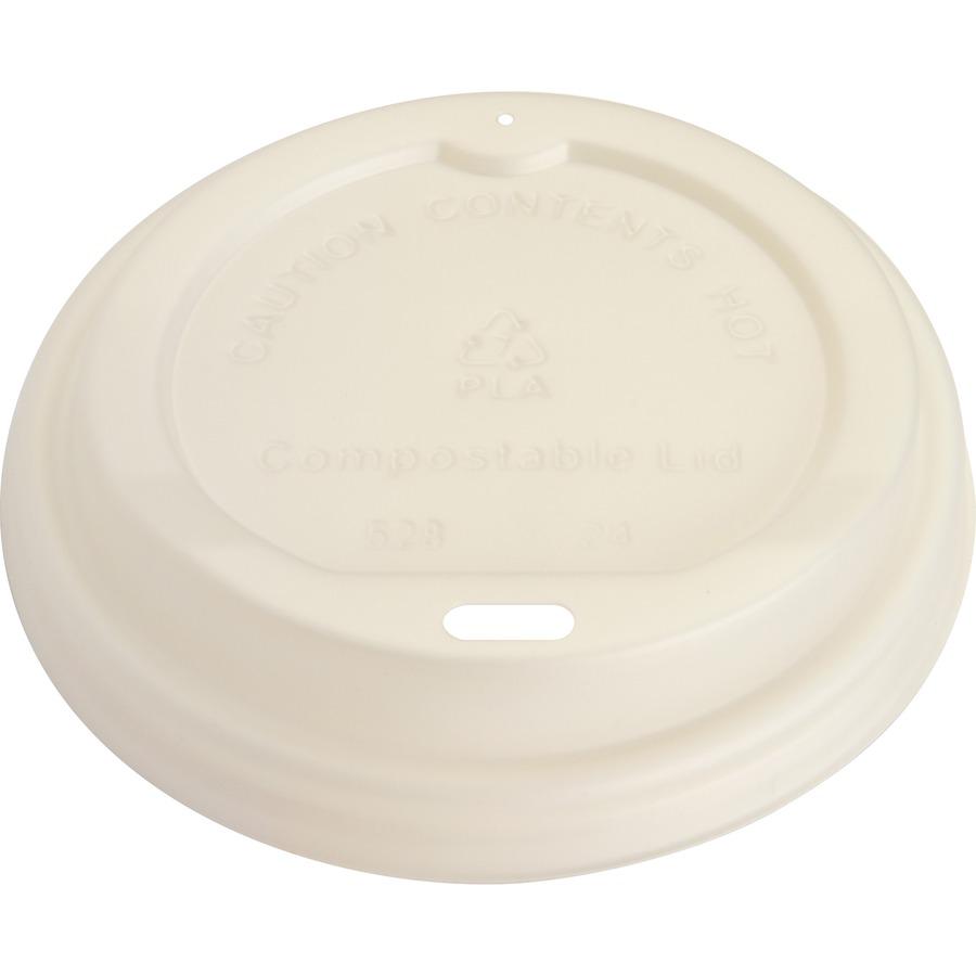 Genuine Joe Vented Hot Cup Lid - Polystyrene - 50 Lids/Pack - 1000 / Carton - White. Picture 6