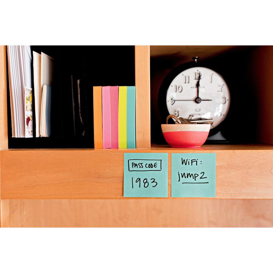 Post-it&reg; Super Sticky Notes - Supernova Neons Color Collection - 720 x Multicolor - 2" x 2" - Rectangle - 90 Sheets per Pad - Aqua Splash, Acid Lime, Tropical Pink, Iris Infusion - Paper - Self-ad. Picture 9