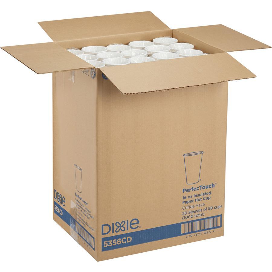 Dixie PerfecTouch 16 oz Insulated Paper Hot Coffee Cups by GP Pro - 50 / Pack - 20 / Carton - Multi - Paper - Coffee, Hot Drink. Picture 3