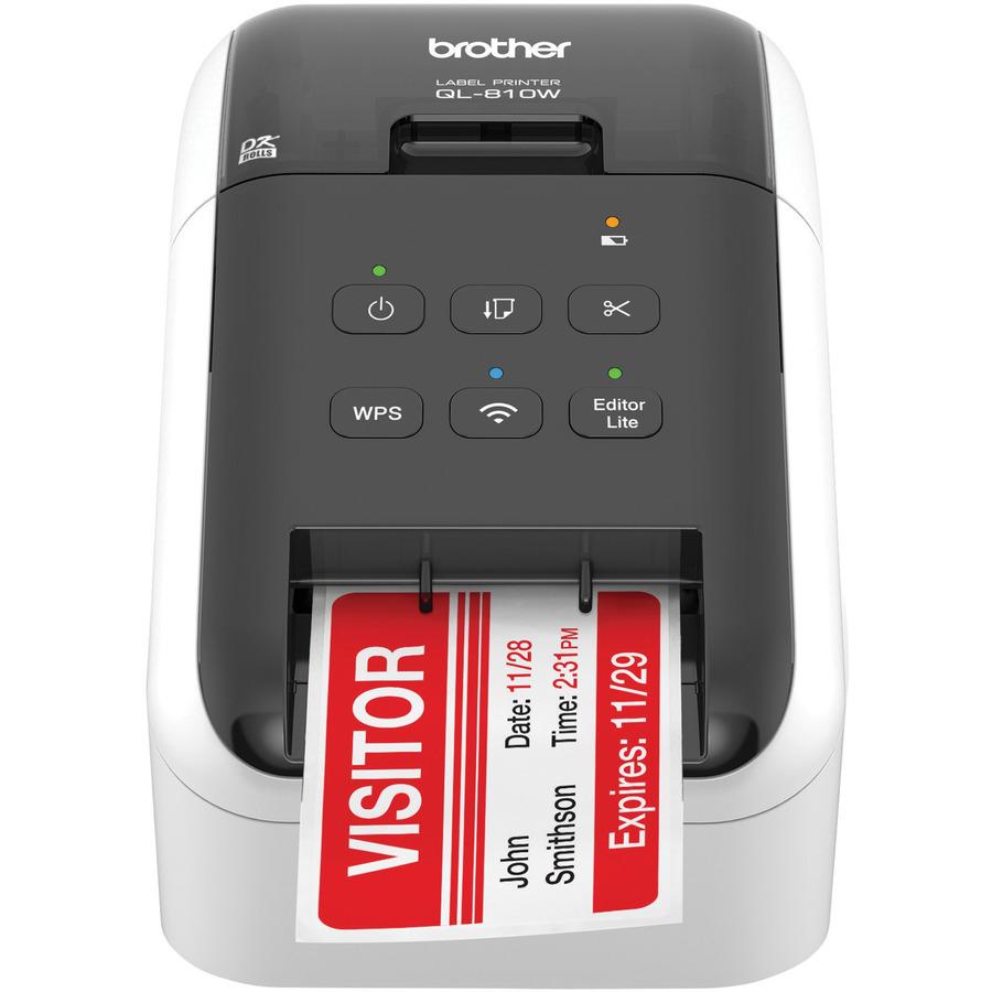 Brother QL-810W Wireless Label Printer - Direct Thermal - Monochrome - Prints amazing Black/Red labels using DK-2251. Print labels wirelessly using AirPrint or Brother iPrint&Label app. Ultra-fast, pr. Picture 4