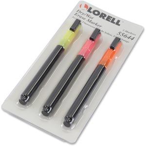 Lorell Dry/Wet Erase Marker - Assorted - 3 / Pack. Picture 4