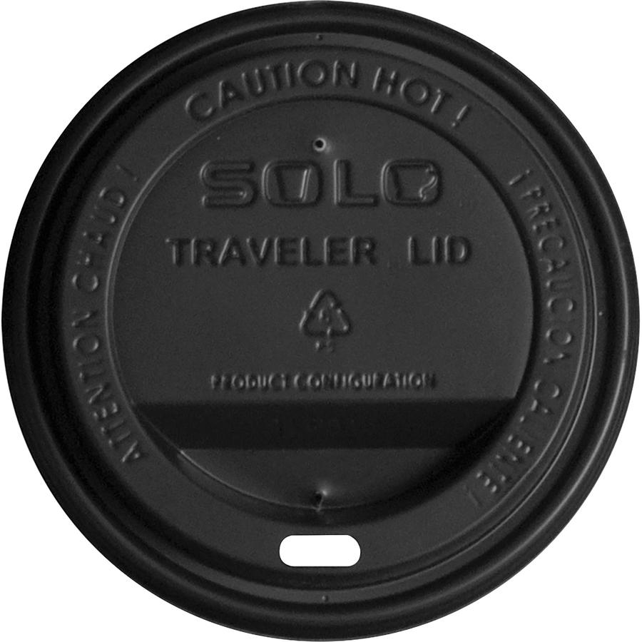 Solo Traveler Dome Hot Cup Lids - Dome - Plastic - 1000 / Carton - Black. Picture 3