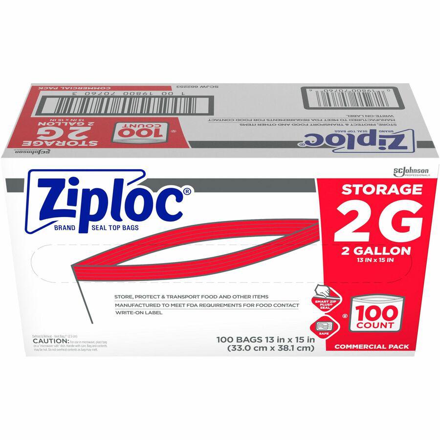Ziploc&reg; 2-Gallon Storage Bags - Extra Large Size - 2 gal Capacity - Clear - 100/Carton - Food. Picture 7