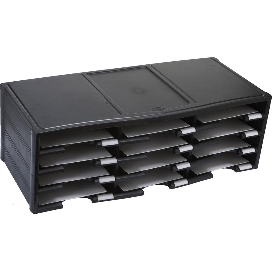 Storex 12-compartment Organizer - 6000 x Sheet - 12 Compartment(s) - 9.50" x 12" - 10.5" Height x 14.1" Width31.4" Length - 100% Recycled - Polystyrene - 1 Each. Picture 2