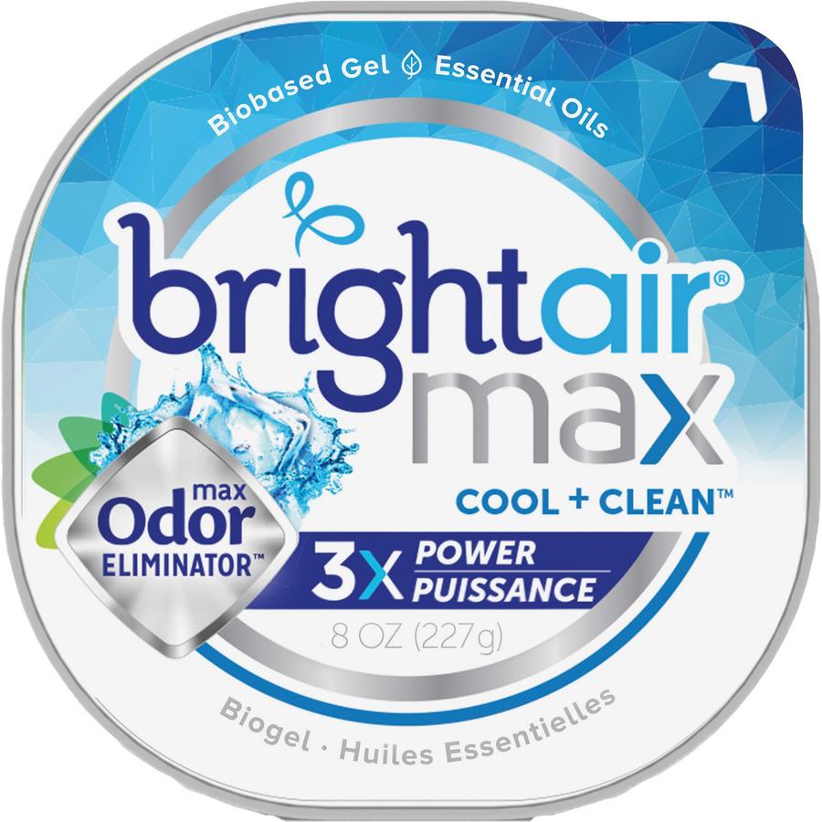 Bright Air Max Scented Gel Odor Eliminator - Gel - 8 oz - Cool Clean - 1 Each - Odor Neutralizer, Phthalate-free, Paraben-free, BHT Free, Bio-based, Formaldehyde-free, NPE-free. Picture 4