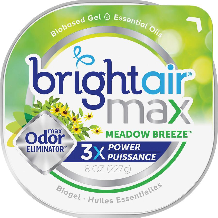 Bright Air Max Scented Gel Odor Eliminator - Gel - 8 oz - Meadow Breeze - 1 Each - Odor Neutralizer, Phthalate-free, Paraben-free, BHT Free, Bio-based, Formaldehyde-free, NPE-free. Picture 2