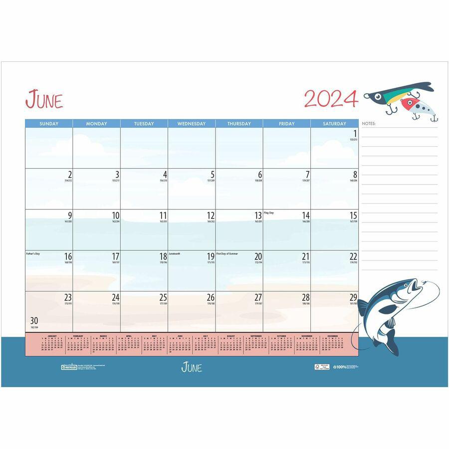 House of Doolittle Monthly Deskpad Calendar Seasonal Holiday Depictions 22 x 17 Inches - Julian Dates - Monthly - 12 Month - January 2024 - December 2024 - 1 Month Single Page Layout - Desk Pad - Mult. Picture 14