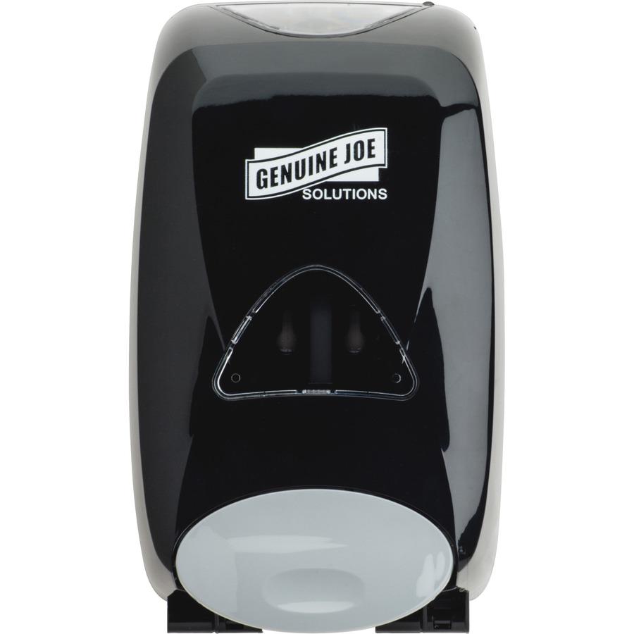 Genuine Joe Solutions Soap Dispenser - Manual - 1.32 quart Capacity - Black - 6 / Carton. Picture 4