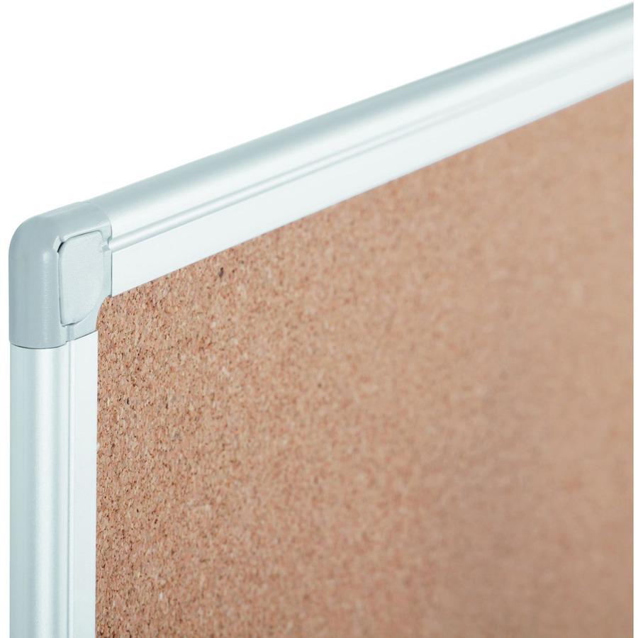 Bi-silque Ayda Cork Bulletin Board - 0.50" Height x 18" Width x 24" Depth - Cork Surface - Self-healing, Durable, Resilient, Heavy-gauge - Aluminum Frame - 1 Each. Picture 9