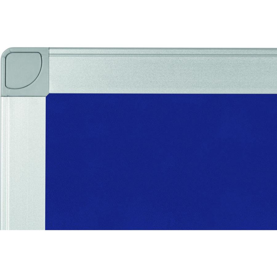 Bi-silque Ayda Fabric 24"W Bulletin Board - Blue Fabric Surface - Tackable, Sleek Style, Robust - 1 Each - 0.5" x 24". Picture 4