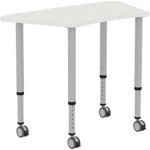 Lorell Attune Height-adjustable Multipurpose Curved Table - Trapezoid Top - Adjustable Height - 26.62" to 33.62" Adjustment x 60" Table Top Width x 23.62" Table Top Depth - 33.62" Height - Assembly Re. Picture 12