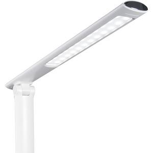 OttLite Emerge LED Desk Lamp with Sanitizing - 11" Height - 3.6" Width - LED Bulb - Leather, Chrome - USB Charging, Foldable, Sanitizing - Desk Mountable - White - for Furniture, Desk. Picture 6