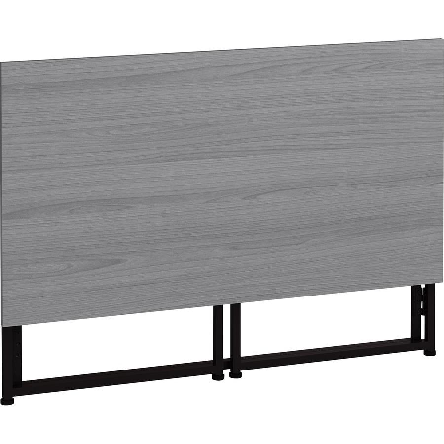Lorell Folding Desk - Weathered Charcoal Laminate Rectangle Top - Black Base x 43.30" Table Top Width x 23.62" Table Top Depth - 30" Height - Assembly Required - Gray. Picture 8