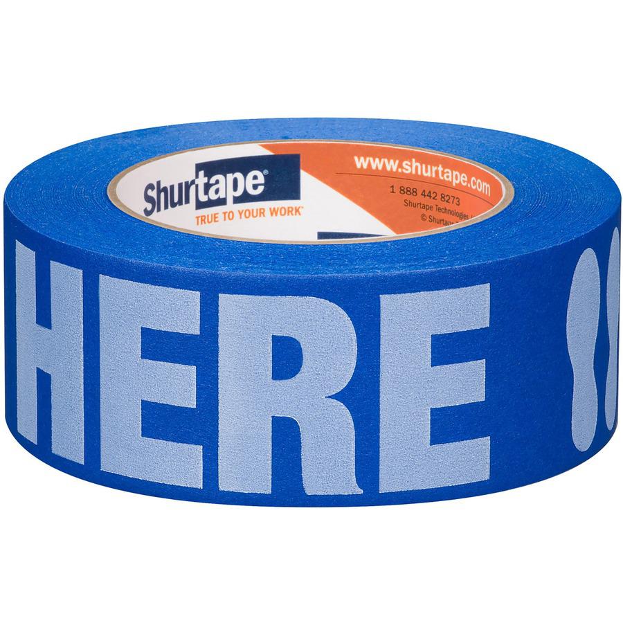Duck STAND HERE Floor Marking Tape - 60 yd Length x 1.88" Width - 1 / Roll - 100 Per Roll - Blue. Picture 8
